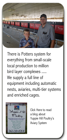 Potters supplies cage free equipment 